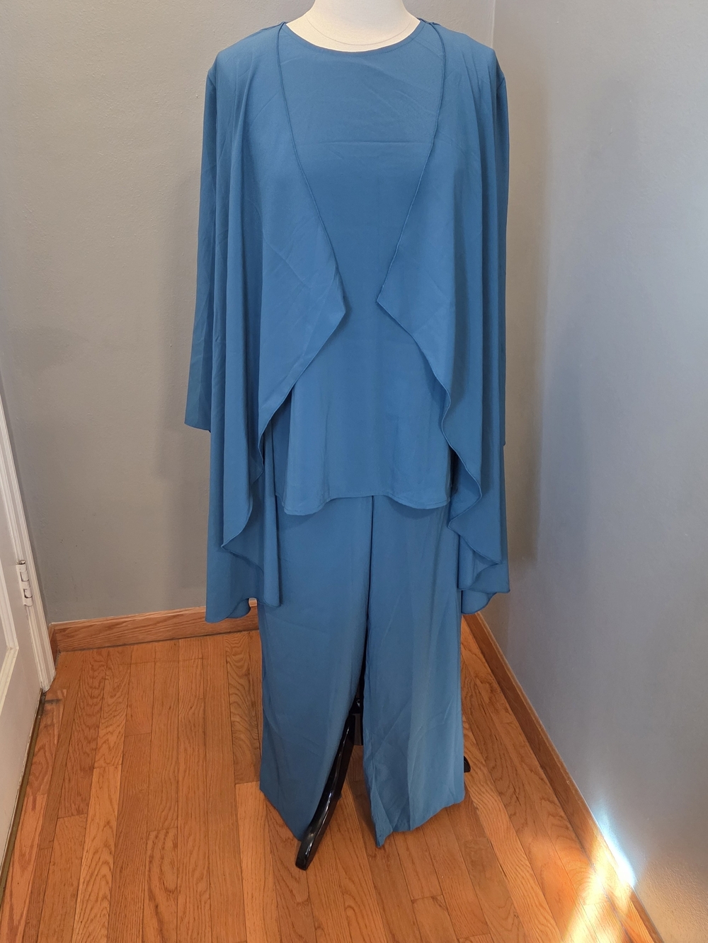 Source Unknown Blue Wide-Leg Jumpsuit Set